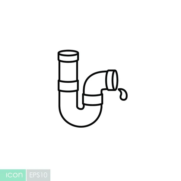 Línea Icono Tubería Ilustración Vectorial — Vector de stock