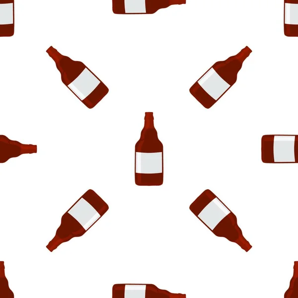 Illustrazione Sul Tema Bottiglie Vetro Birra Senza Soluzione Continuità Con — Vettoriale Stock