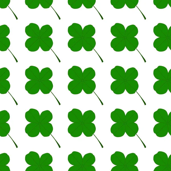 Illustration Zum Thema Irischer Feiertag Patrick Day Nahtloser Grüner Shamrock — Stockvektor
