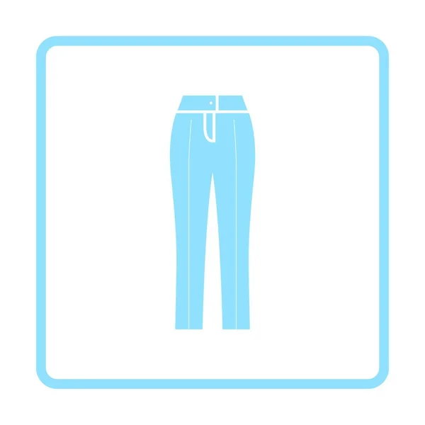 Mujer Negocios Pantalones Icono Diseño Marco Azul Ilustración Vectorial — Archivo Imágenes Vectoriales