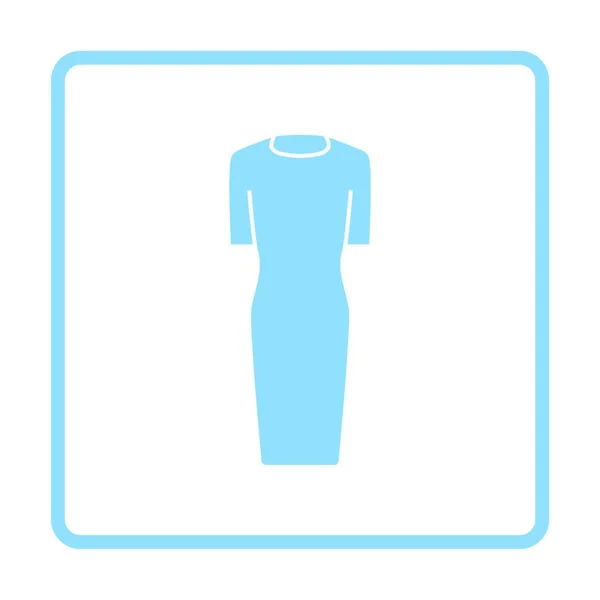 Femme Affaires Robe Icône Design Cadre Bleu Illustration Vectorielle — Image vectorielle
