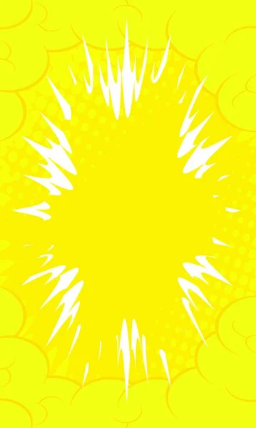 Fondo Amarillo Estilo Cómic Telón Fondo Superhéroes Arte Pop Ilustración — Vector de stock