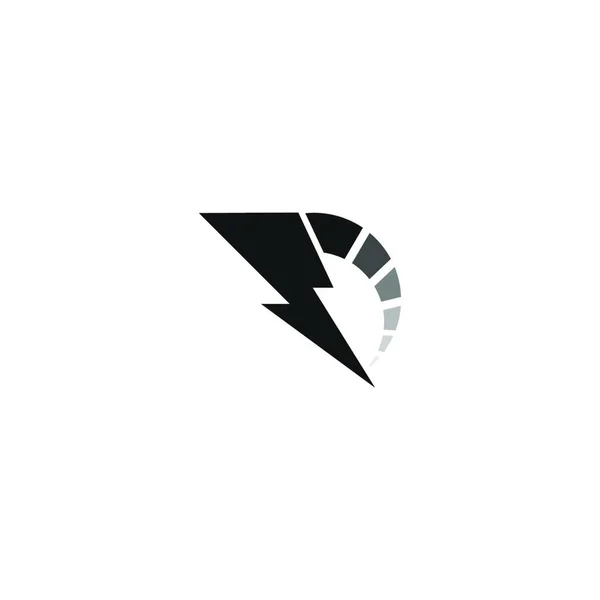 Power Symbool Bliksem Pictogram Logo Ontwerp Vector Illustratie — Stockvector