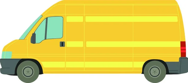 Διανυσματική Απεικόνιση Πράσινου Και Κίτρινου Φορτηγού — Διανυσματικό Αρχείο
