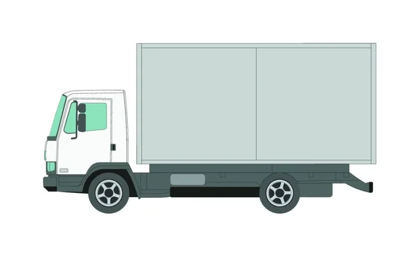 Vektorová Ilustrace Kamionu Bílém Pozadí — Stockový vektor
