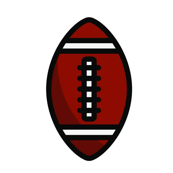 American Football Ball Icon Contorno Modificabile Con Disegno Riempimento Colore — Vettoriale Stock