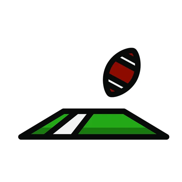 American Football Touchdown Icon Esquema Editable Con Diseño Relleno Color — Vector de stock