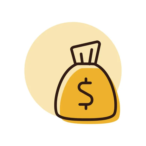 Money Bag Umreißt Symbolvektor Die Finanzen Signalisieren Grafik Symbol Für — Stockvektor