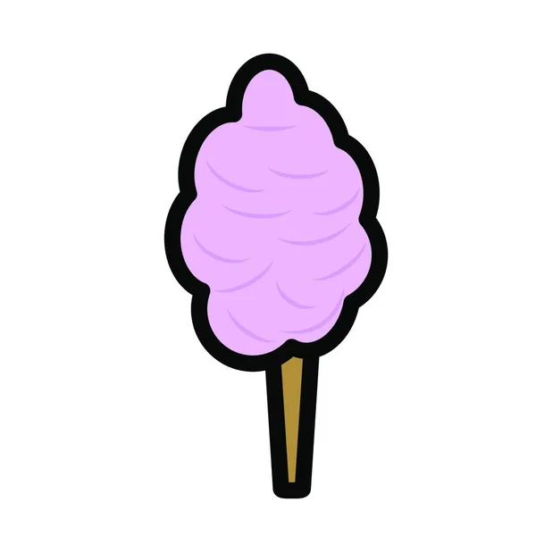 Cotton Candy Icon Upravitelný Obrys Barevným Vzorem Vektorová Ilustrace — Stockový vektor