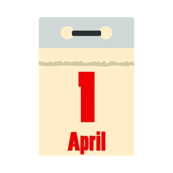 Πρωταπριλιά Εικονίδιο Πρωταπριλιά Ημερολόγιο Απριλίου Επίπεδη Σχεδίαση Χρωμάτων Εικονογράφηση Διανύσματος — Διανυσματικό Αρχείο