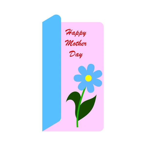 Ilustração Vetorial Cartão Dia Mães Felizes Com Flores — Vetor de Stock