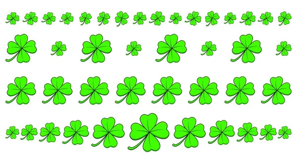 Shamrock Kleeband Gesetzt Vektor Teiler Design Feiertagsmuster Zum Patronatstag — Stockvektor