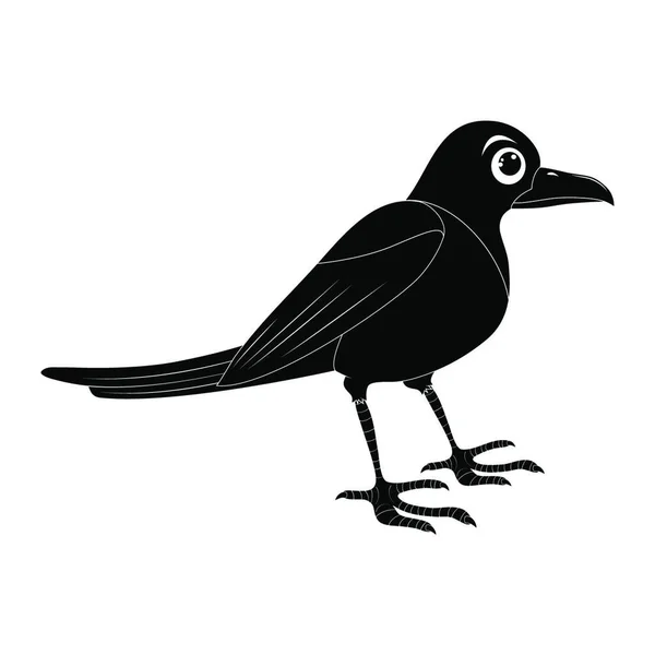 Elster Vogel Silhouette Illustrationsset Stehender Krähen Tier Ornithologie Design Vektorform — Stockvektor