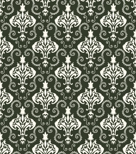 Damassé Motif Sans Couture Fond Abstrait Avec Ornement Floral Illustration — Image vectorielle