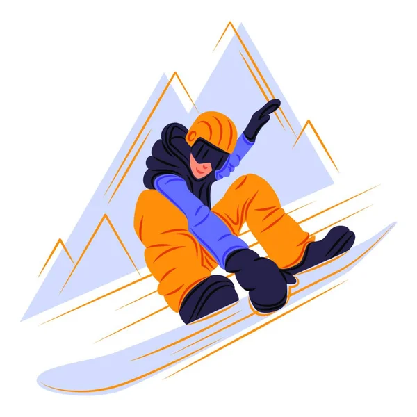 Snowboarder Winterkleding Met Snowboard Witte Achtergrond — Stockvector