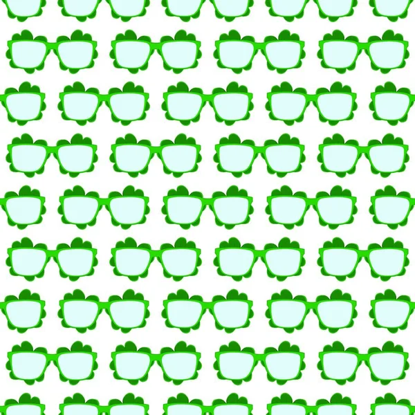 Illustration Theme Irish Holiday Patrick Day Seamless Eyeglasses Pattern Patrick — Stock Vector