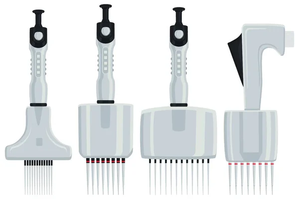 Illustration Zum Thema Big Kit Verschiedene Medizinische Pipette Tropfer Für — Stockvektor