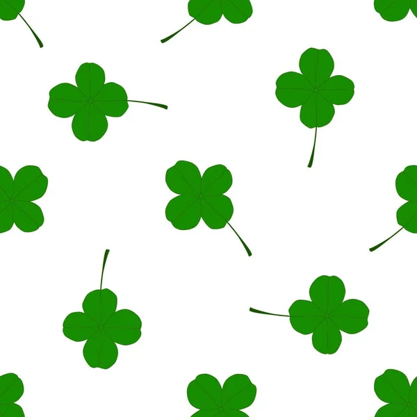 Illustration Temat Irländsk Helgdag Patrick Dag Sömlös Grön Shamrock Klöver — Stock vektor