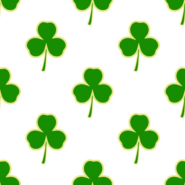 Ilustración Sobre Tema Irish Holiday Patrick Day Seamless Green Shamrock — Vector de stock