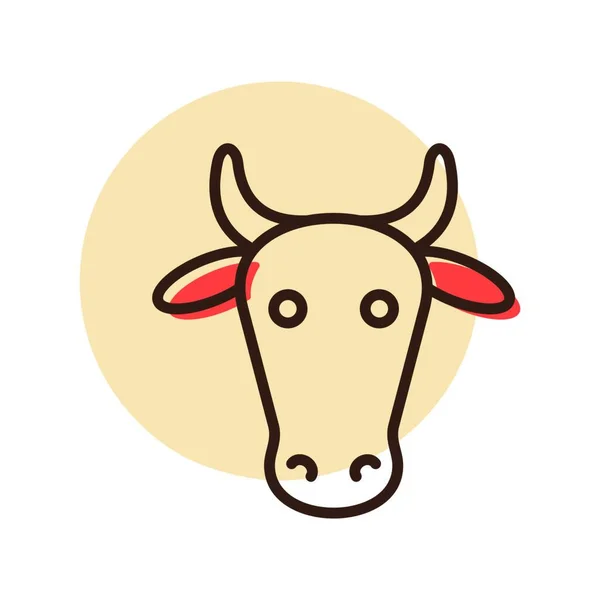 Icône Vache Tête Animal Panneau Ferme Symbole Graphique Pour Conception — Image vectorielle