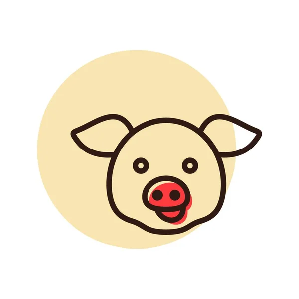 Ícone Porco Cabeça Animal Placa Quinta Símbolo Gráfico Para Design — Vetor de Stock