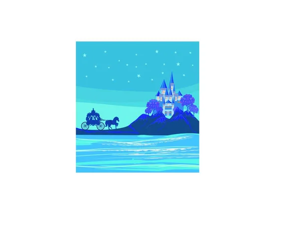 灯台のある風景のベクトル図 — ストックベクタ