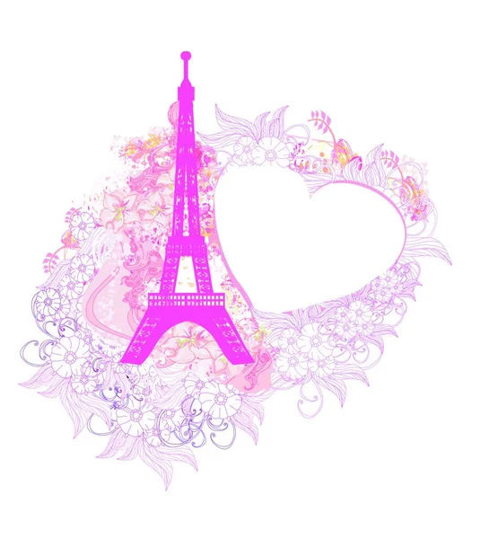 Tour Eiffel Avec Paris France Illustration Vectorielle — Image vectorielle