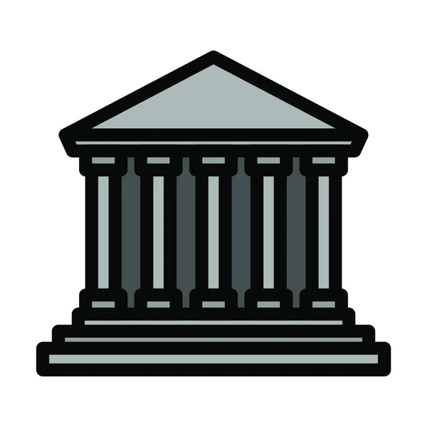 Icono Del Edificio Del Banco Esquema Ilustración Iconos Vectoriales Corte — Vector de stock