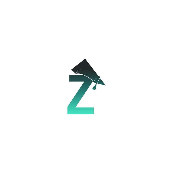 Ikon Logo Huruf Dengan Gambar Vektor Desain Topi Kelulusan - Stok Vektor