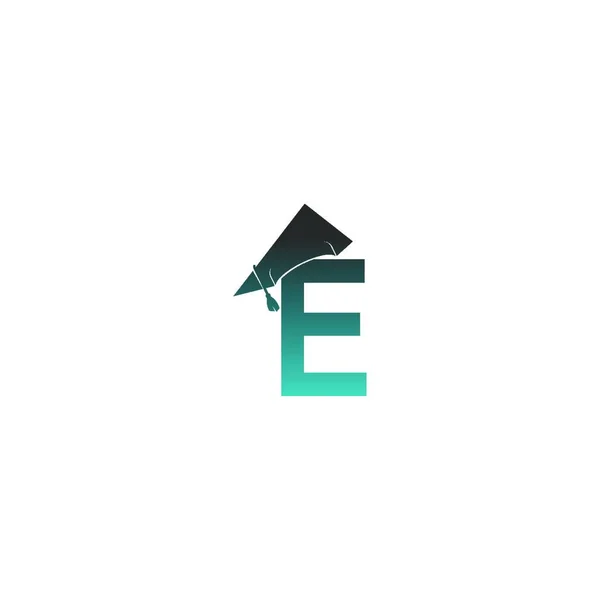 Ícone Logotipo Letra Com Ilustração Vetor Projeto Chapéu Graduação — Vetor de Stock