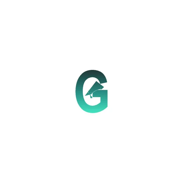 Letter Logo Pictogram Met Graduatie Hoed Ontwerp Vector Illustratie — Stockvector