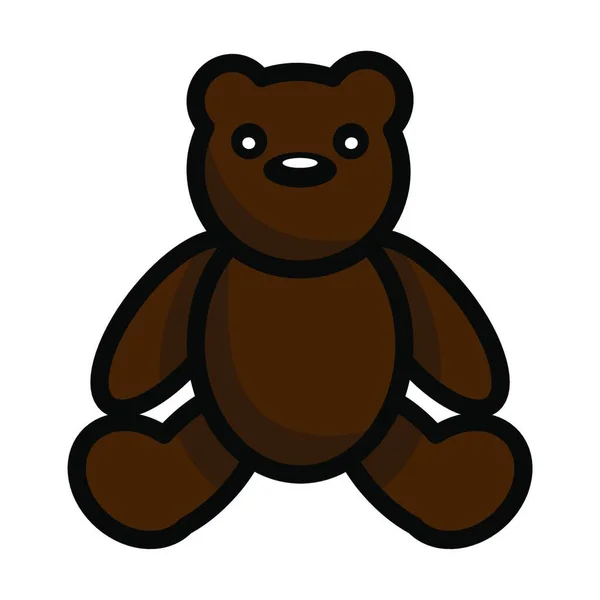Teddybär Symbol Einfache Illustration Von Niedlichen Spielzeug Vektorsymbolen Für Das — Stockvektor