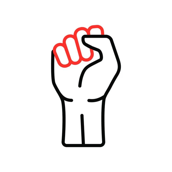 Кулак Піднятий Векторний Значок Демонстрація Прояв Протест Страйк Революція — стоковий вектор