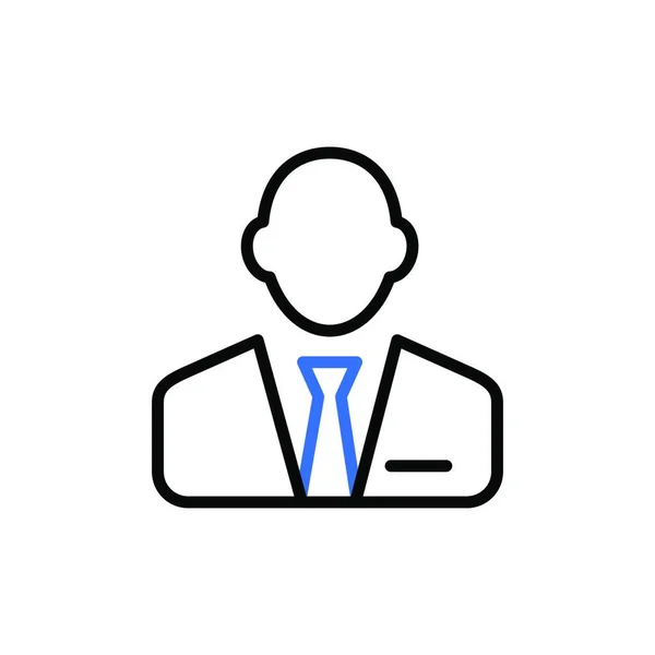 User Icon Man Business Suit Outline Icon Business Sign Graph — Stock Vector