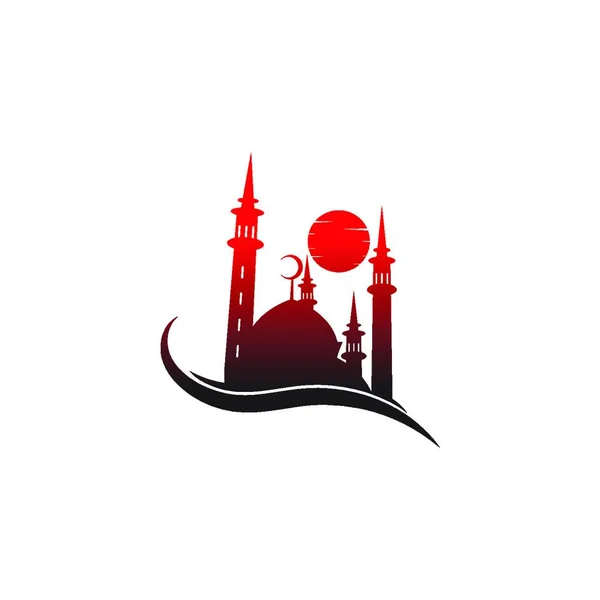 Logo Islamic Moschee Pictogramă Design Șablon Vector Ilustrare — Vector de stoc