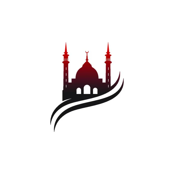 Logo Islamic Moschee Pictogramă Design Șablon Vector Ilustrare — Vector de stoc