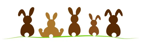 Векторная Иллюстрация Eps Пасхальными Кроликами Различных Коричневых Цветах Весенней Рекламы — стоковый вектор