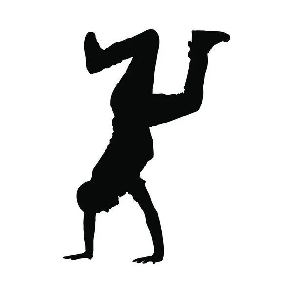 Hip Hop Dancer Silhouette Design Suave Limpo Ilustração Vetorial — Vetor de Stock