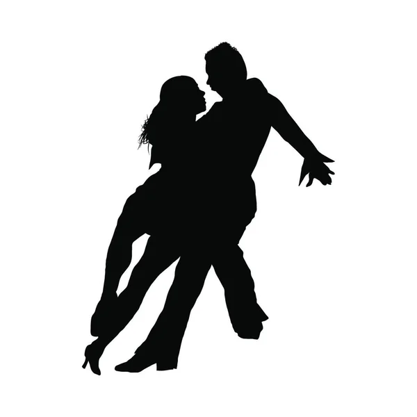 Silhouette Vectorielle Couple Sur Fond Blanc — Image vectorielle