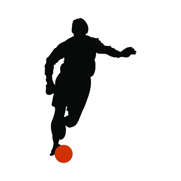 Silhouette Soccer Player — Stock Vector