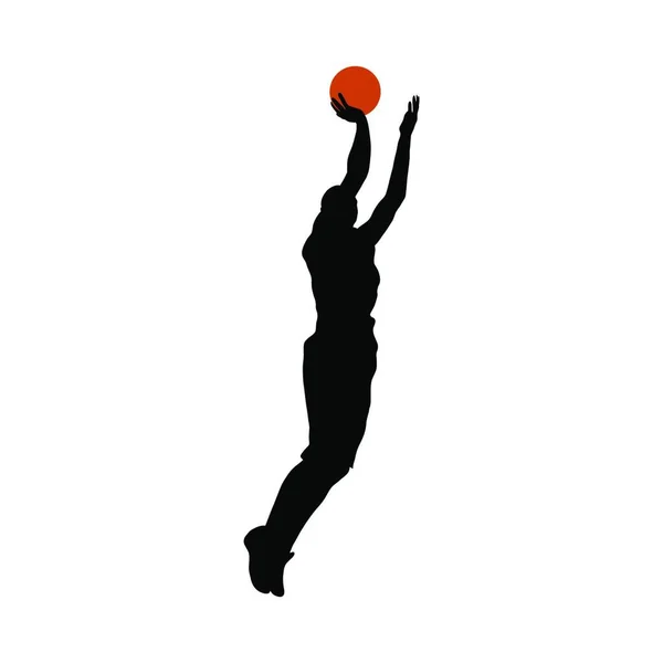 Silhouette Homme Avec Boule Sur Fond Blanc — Image vectorielle