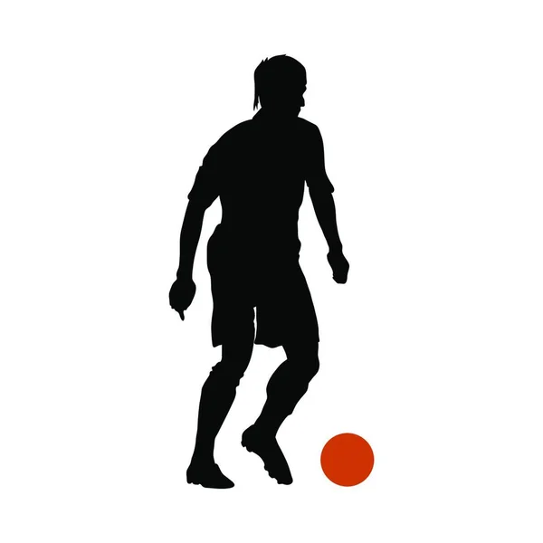 Silhouette Soccer Player — Stock Vector