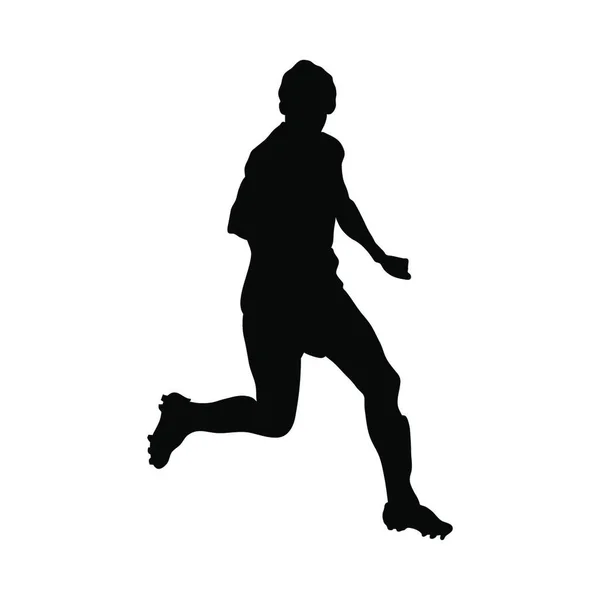 在白色背景上奔跑的男人的轮廓 — 图库矢量图片