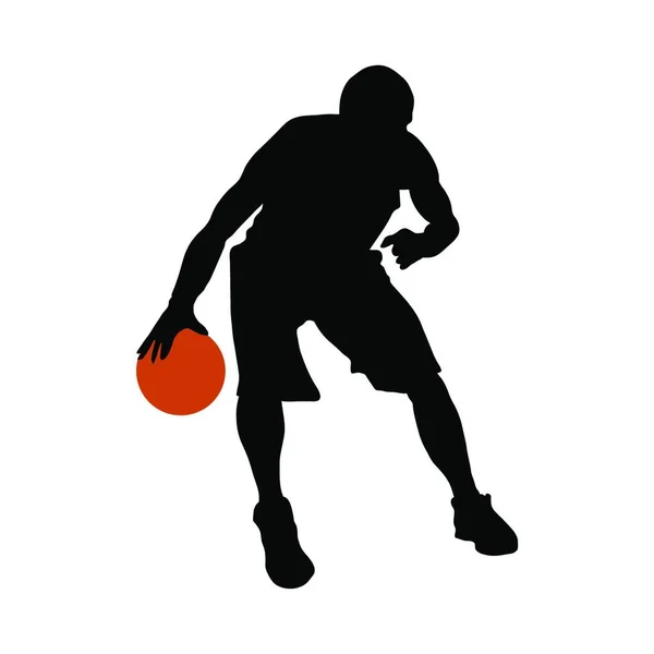 Silhouette Eines Basketballspielers — Stockvektor