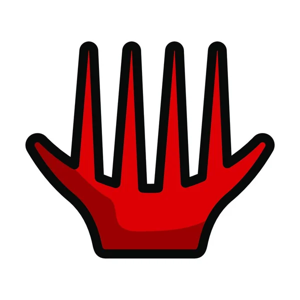 Handgetekende Vector Illustratie Van Een Rode Witte Handschoen — Stockvector