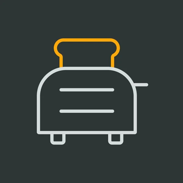 トーストベクトルアイコンでトースター 台所用品ウェブサイトのデザイン アプリ Uiを調理するためのグラフシンボル — ストックベクタ