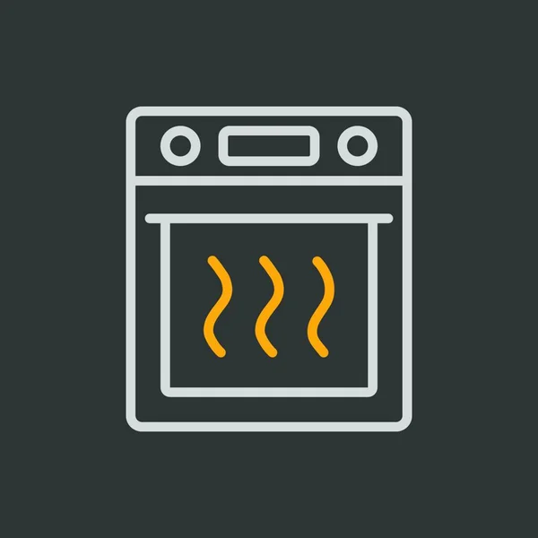 電気オーブンベクトルキッチンアイコン ウェブサイトのデザイン アプリ Uiを調理するためのグラフシンボル — ストックベクタ