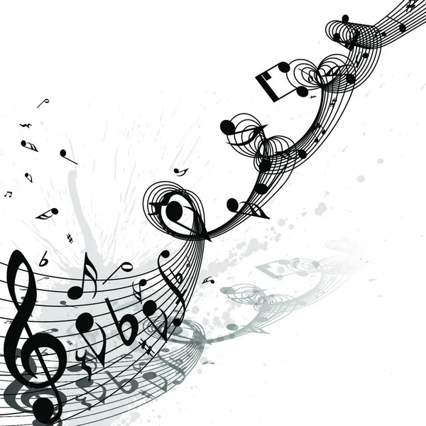 Grunge Fond Musical Avec Des Notes Musicales — Image vectorielle