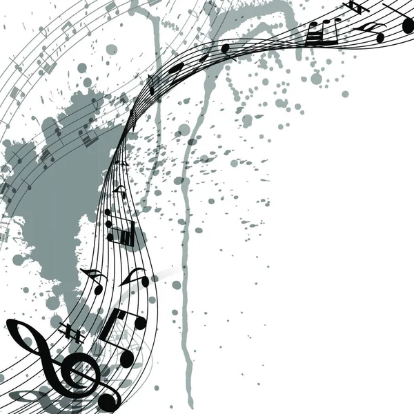 Fond Musical Abstrait Avec Notes Musicales — Image vectorielle