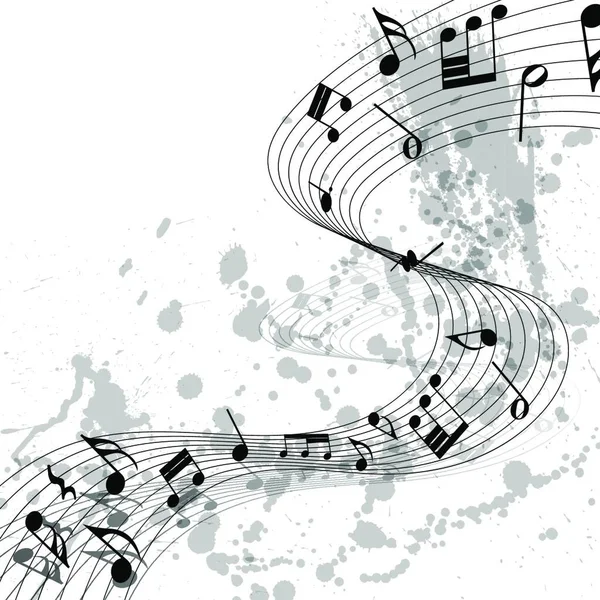 Fond Musical Avec Notes Musique — Image vectorielle